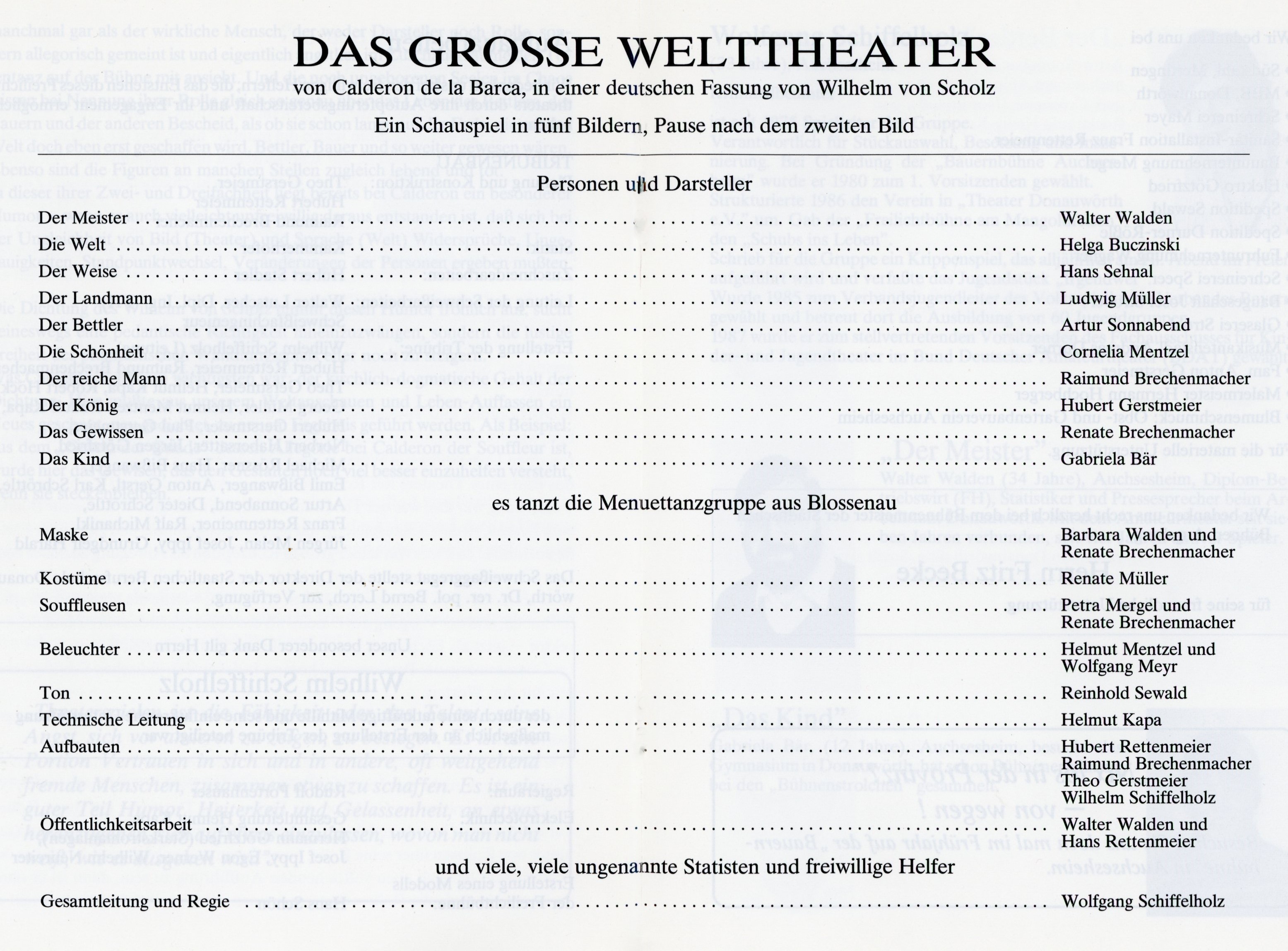 Welttheater Mitwirkende